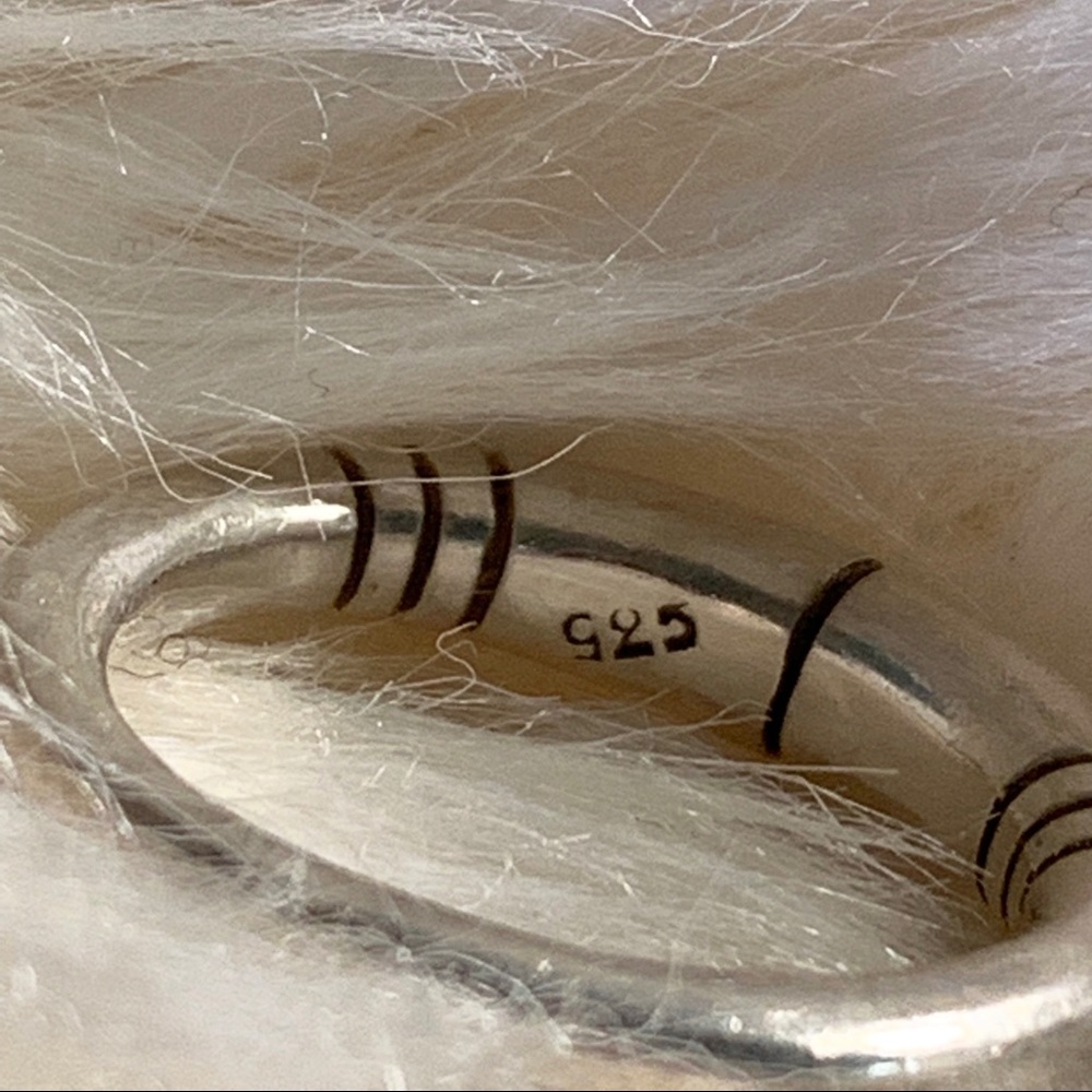 Solid 925 Ssilver Line Design Dome Ring/7 - image 2